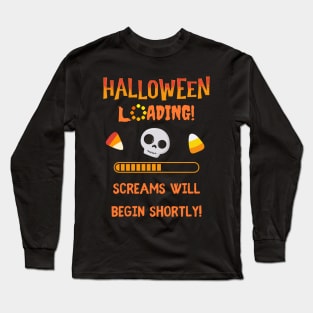 Halloween Loading - Cute Skeleton Long Sleeve T-Shirt